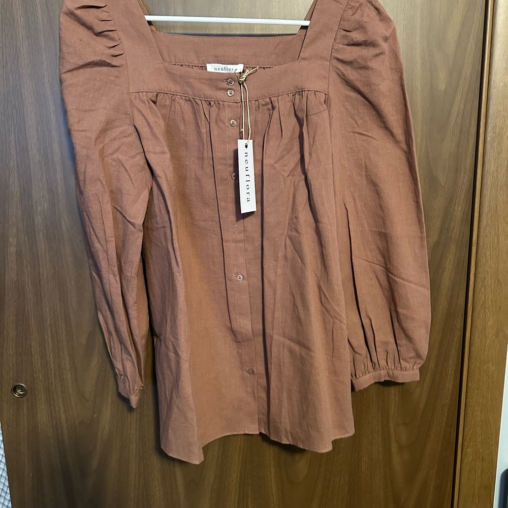 Neuflora Chesapeake Dusty Rose blouse size S NWT